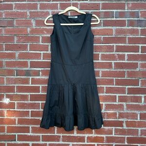 Jill Sander Dress. Cotton. Black. Side zipper. Size XS.